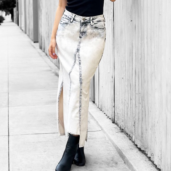 1 left! Powder Denim Skirt